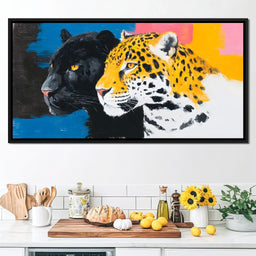 Dual Leopard Heads Pop Painting - NicheCanvas