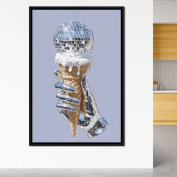 Chrome Hand Disco Ice Cream Dream - NicheCanvas