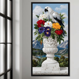 Alpine Parrot and Floral Majesty - NicheCanvas