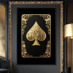 Golden Elegance Spade Design - NicheCanvas