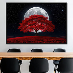 The Crimson Moon Tree - TooplesArt - NicheCanvas