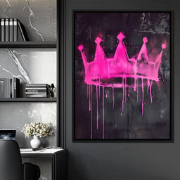 Pink Crown Graffiti - NicheCanvas