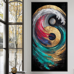 Golden Yin Yang Ocean Surge - NicheCanvas
