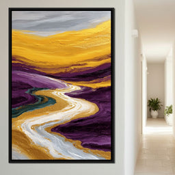 Golden River Through Violet Dunes - NicheCanvas