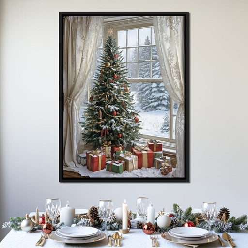 Christmas Tree by the Window Canvas Print