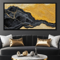 Black Marble Gold Drift - TooplesArt - NicheCanvas