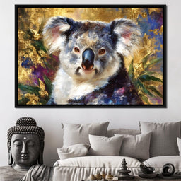 Golden Koala Portrait Glow - Neal Hackett - NicheCanvas