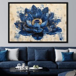 Sapphire Lotus Splendor - NicheCanvas