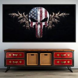 Stars Stripes Resolute Skull - NicheCanvas