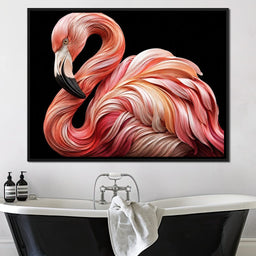 Silk Strand Flamingo Curve - TooplesArt - NicheCanvas