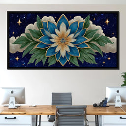 Celestial Lotus Under Cosmic Stars - NicheCanvas