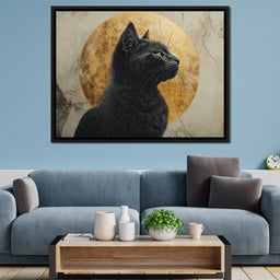 Golden Feline Aura Portrait - NicheCanvas