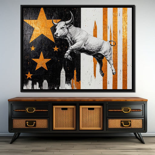 Bull Triumphs City Dreams Canvas Print