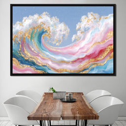 Golden Waves of Pastel Dreams - NicheCanvas
