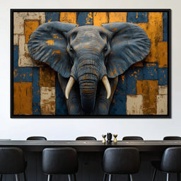 Elephant Majesty Patchwork Elegance - NicheCanvas