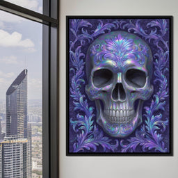 Prismatic Skull Baroque Flourish - NicheCanvas