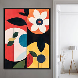 Modern Geo Floral Sunrise Radiance - NicheCanvas