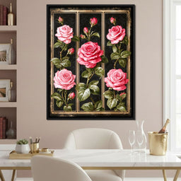 Gilded Damask Rose Collection - NicheCanvas
