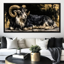 Watchful Ram of the Gilded Void - NicheCanvas