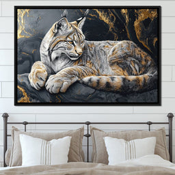 Golden Majesty Lynx Serenity - NicheCanvas
