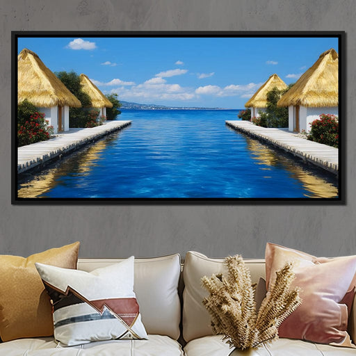 Bungalows By The Sea Retreat Canvas Print