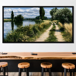 Walking Towards The Summer Riverbank - NicheCanvas