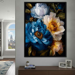 Midnight Peony Garden Radiance - NicheCanvas