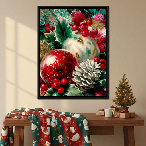 Festive Ornaments Holiday Glow Canvas Print