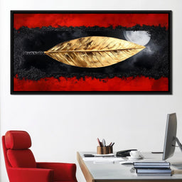 Golden Leaf Nocturne Reflection - NicheCanvas