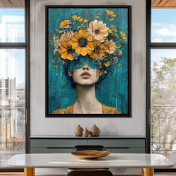 Golden Bloom Silhouette - NicheCanvas