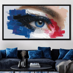 Vivid Blue Eye Impasto Vision - NicheCanvas