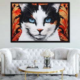 Enchanted Blue Eyed Cat Stare - NicheCanvas