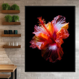 Radiant Hibiscus Petal Flame - NicheCanvas