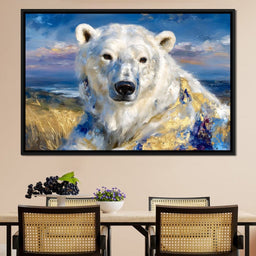 Golden Arctic Polar Bear Portrait - Neal Hackett - NicheCanvas