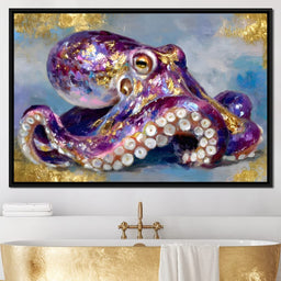 Gilded Violet Octopus Dream - NicheCanvas