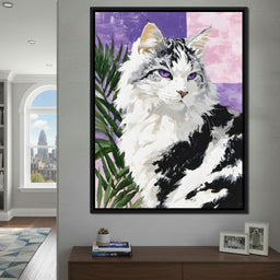 Majestic Violet Eyed Feline - NicheCanvas