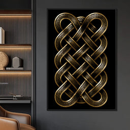 Ancient Norse Gold Metal Interlace - NicheCanvas