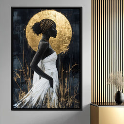 Golden Halo Grace Silhouette - NicheCanvas