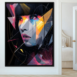 Neon Prism Portrait of Muse - NicheCanvas