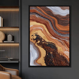 Gilded Canyon River Flow - NicheCanvas