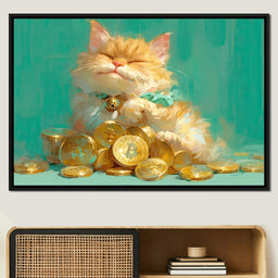 Golden Feline Fortune Dreams - Tanni Cylon - NicheCanvas