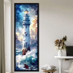 Lighthouse Beacon at Sea - NicheCanvas