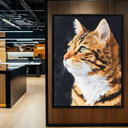 Golden Tabby Cat Portrait - NicheCanvas