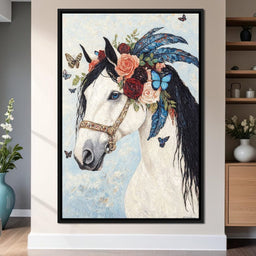 Majestic White Horse Harmony - NicheCanvas