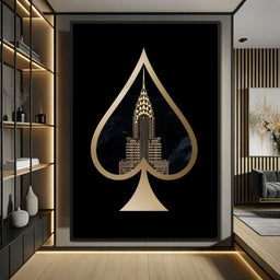 Golden Spade Deco Skyline - NicheCanvas
