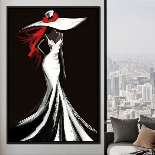 The White Dress - Sable Elegance with Flare Canvas Print