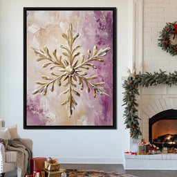 Golden Snowflake Abstract Glow - NicheCanvas