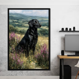 Black Labrador Meadow Sentinel - NicheCanvas