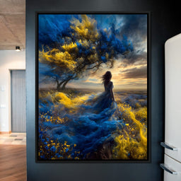 Golden Sapphire Dream Fields - NicheCanvas