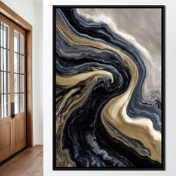 Liquid Gold Onyx Swirl Flow - NicheCanvas